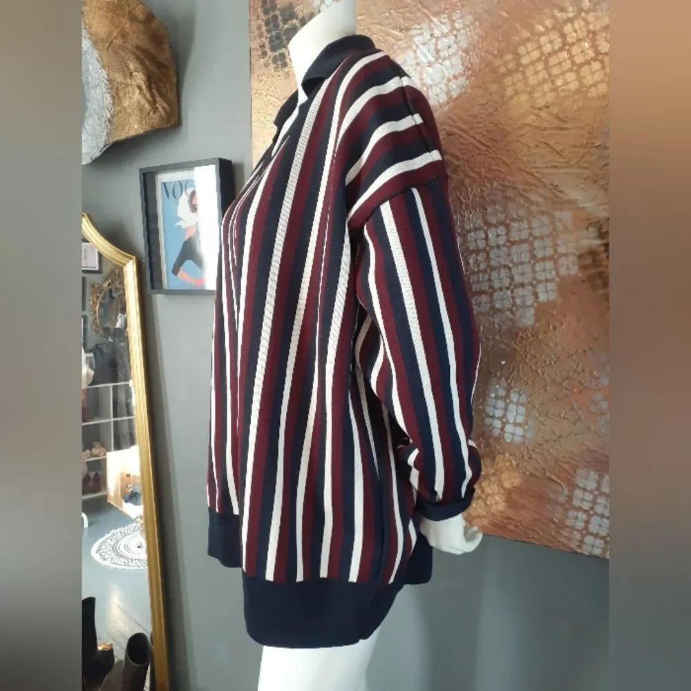 Zara Nwt Striped V-Neck Sweater - Picture 7 of 12